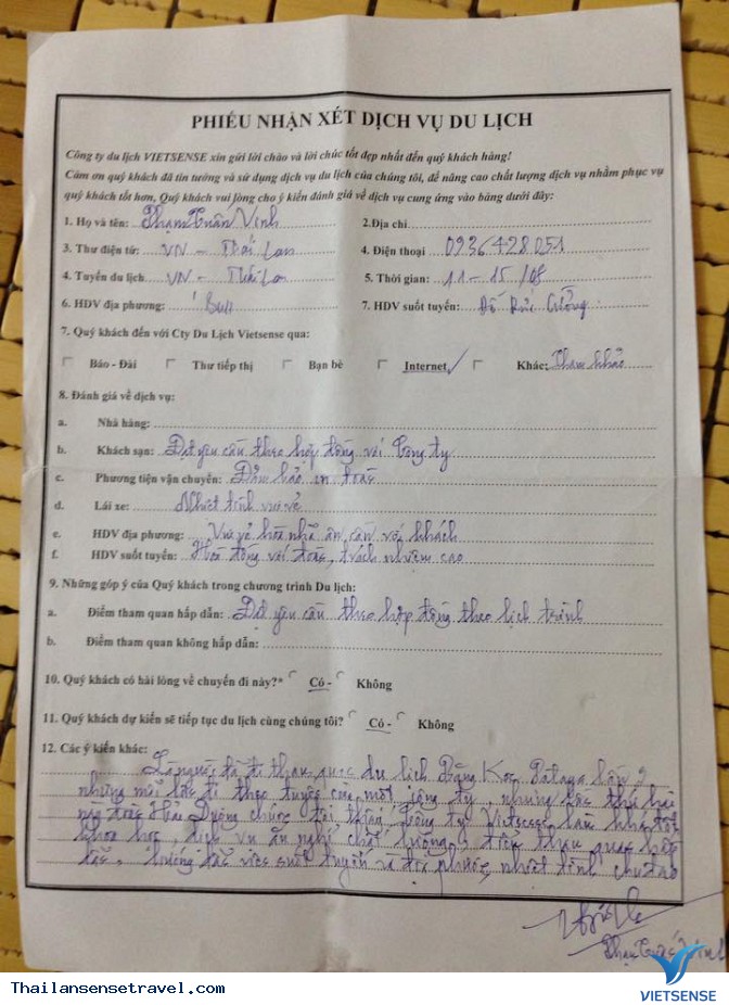 Nhận Xét Của Chú Phạm Tuấn Vinh khi đi Tour Du Lich Thai Lan