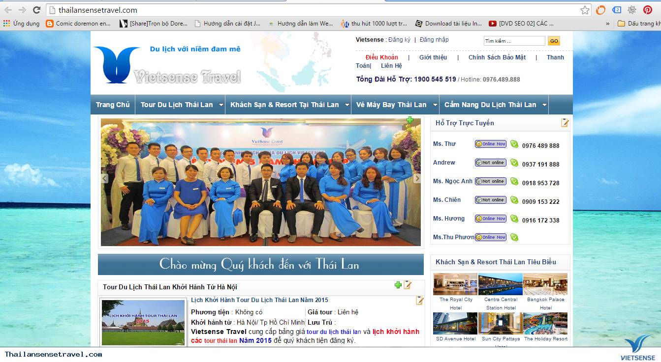 Trang website Thailansensetravel.com có những gì?